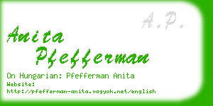 anita pfefferman business card